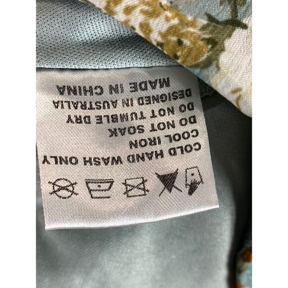 HELLO MOLLY Women's Sage Floral Basque Country Bodycon Ruched Dress SZ 4 - Picture 9 of 15